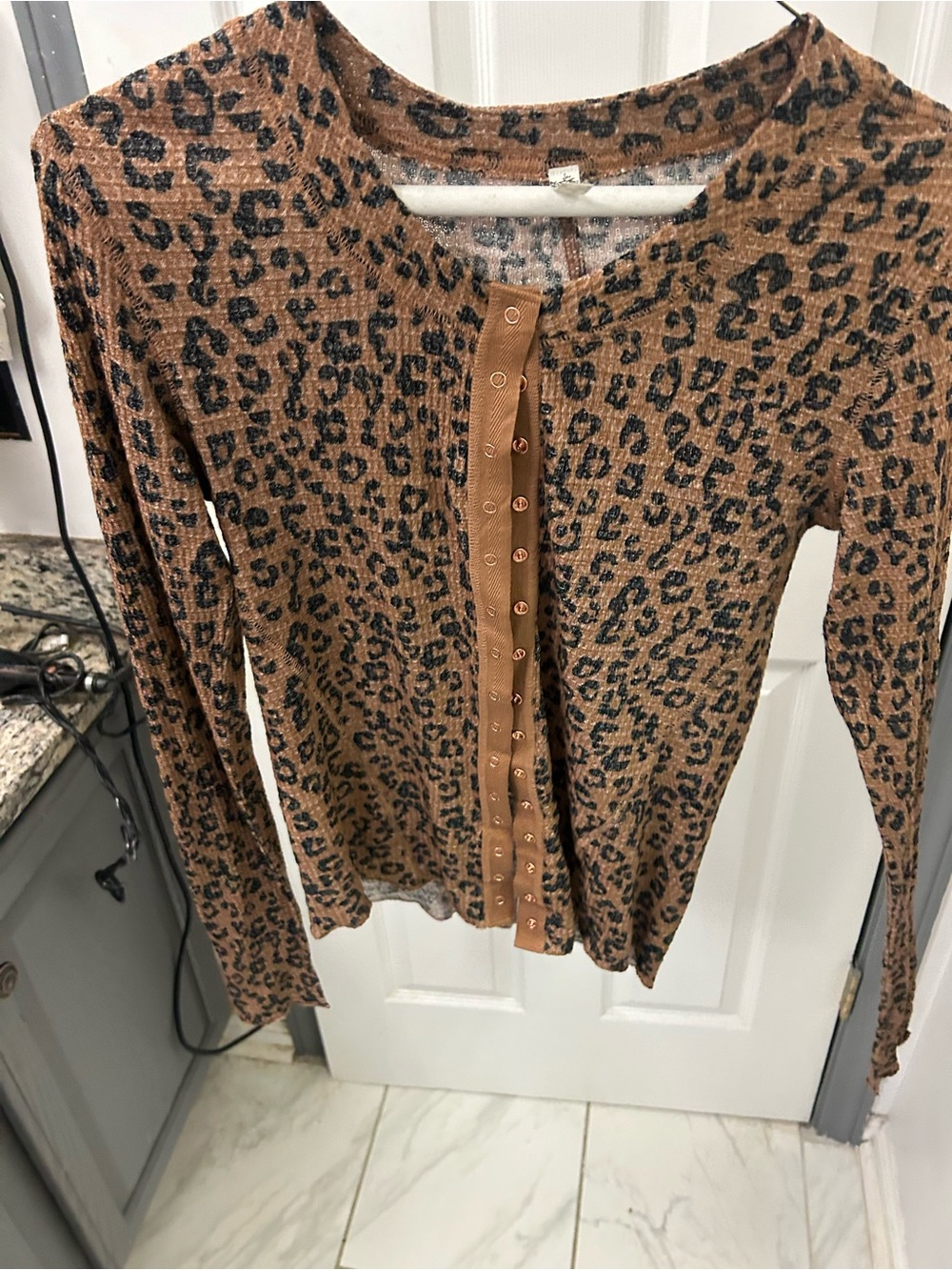 NWOT FREE PEOPLE animal print cardigan. - Picture 10 of 13